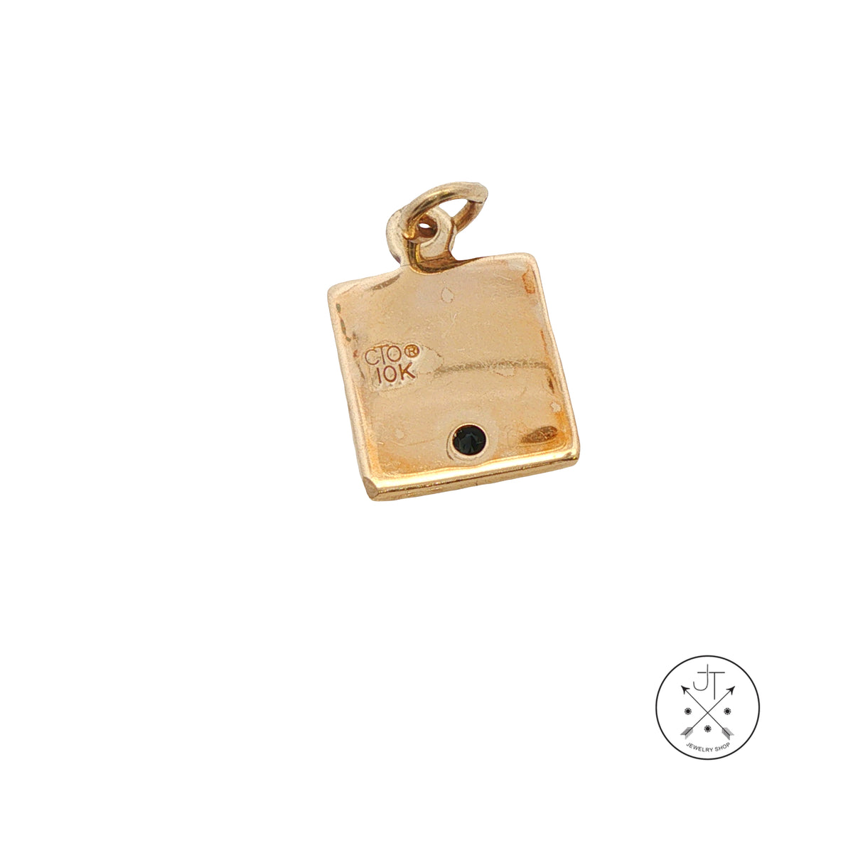 Vintage 10k Yellow Gold CITGO Service Award Pendant with Sapphire