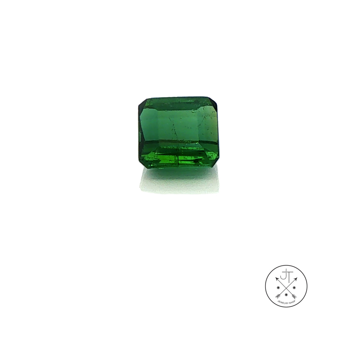 2.19 Carat Natural Green Tourmaline 7 mm Square Emerald cut Gemstone Loose