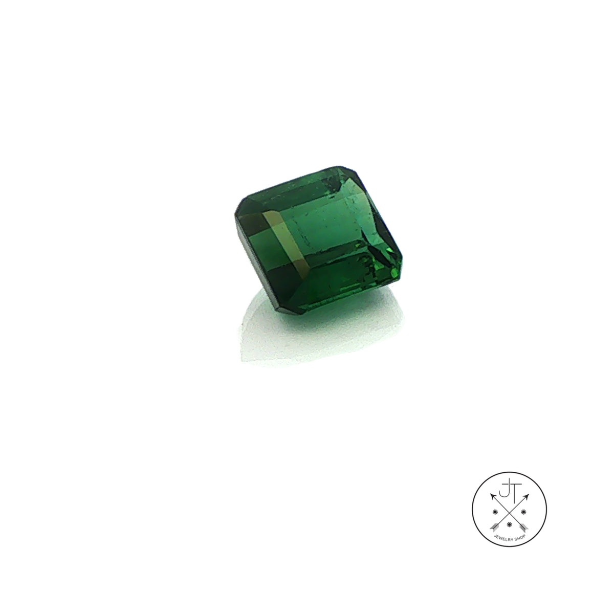 2.19 Carat Natural Green Tourmaline 7 mm Square Emerald cut Gemstone Loose