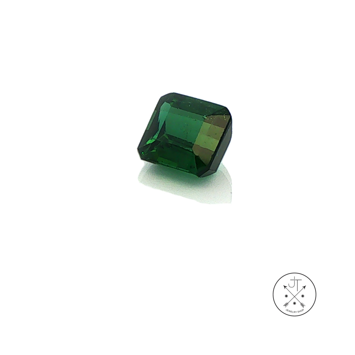 2.19 Carat Natural Green Tourmaline 7 mm Square Emerald cut Gemstone Loose