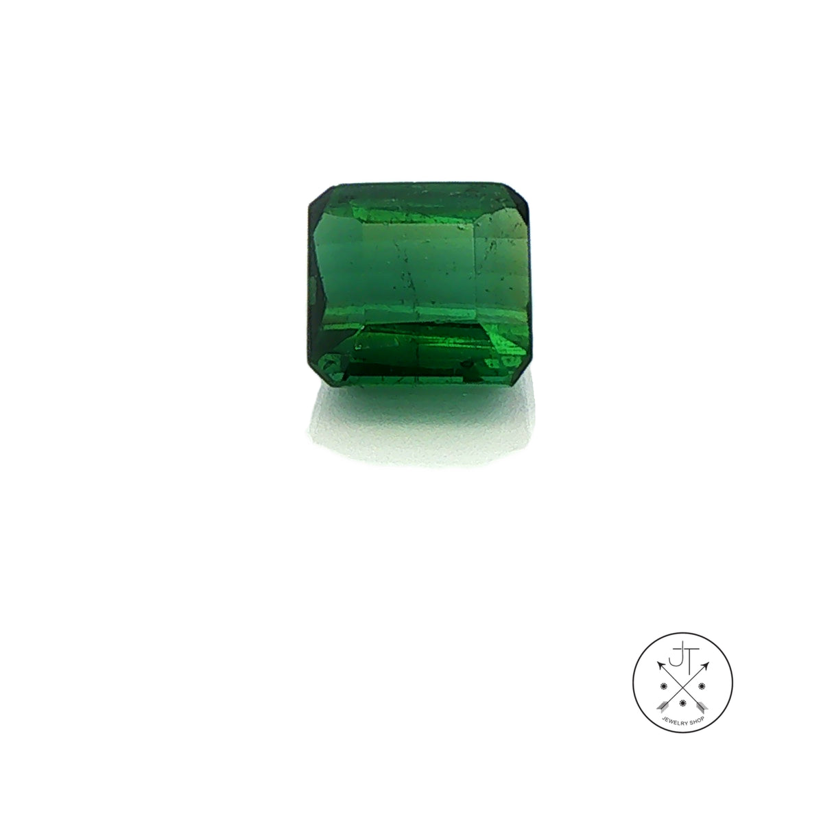 2.19 Carat Natural Green Tourmaline 7 mm Square Emerald cut Gemstone Loose