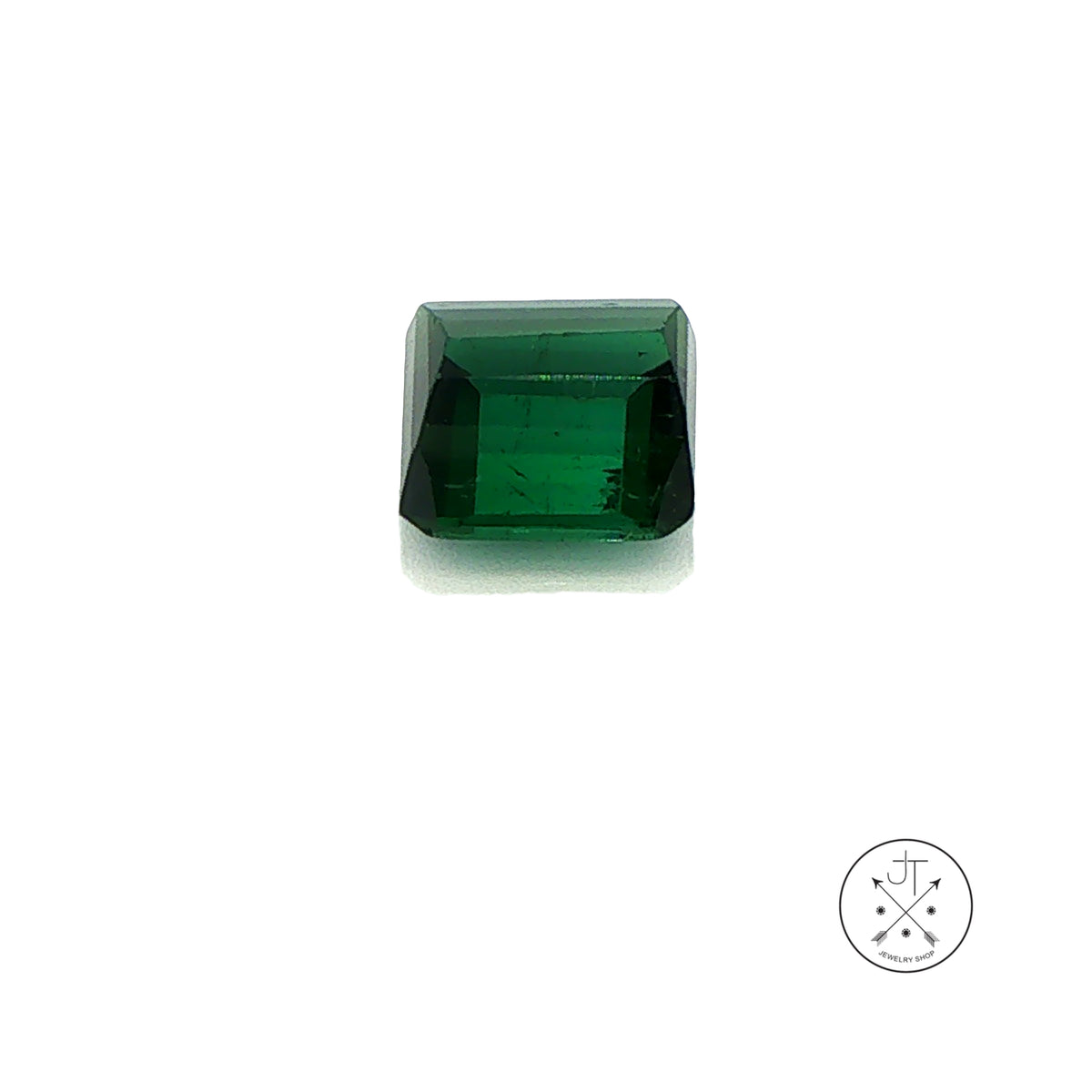 2.19 Carat Natural Green Tourmaline 7 mm Square Emerald cut Gemstone Loose