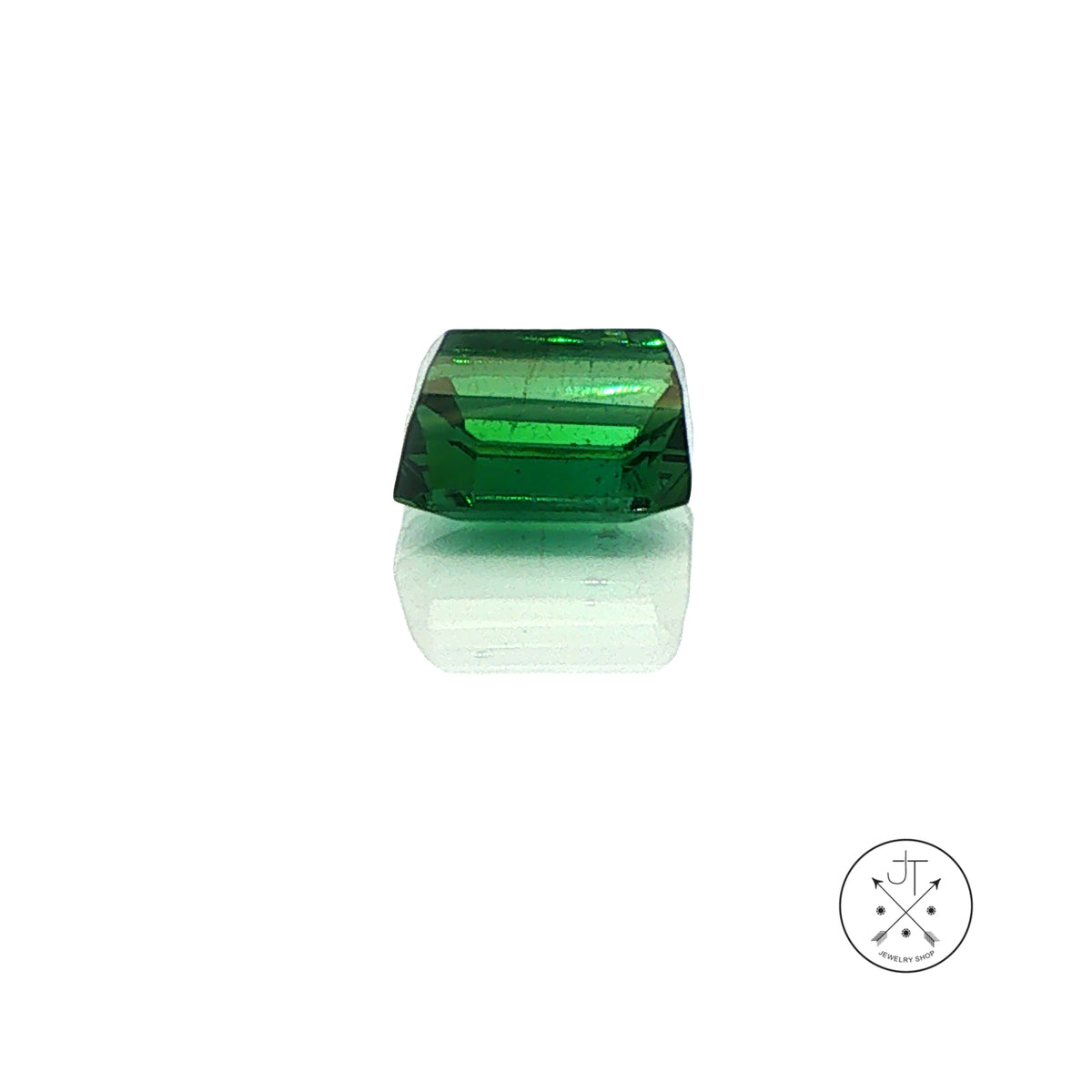 2.19 Carat Natural Green Tourmaline 7 mm Square Emerald cut Gemstone Loose
