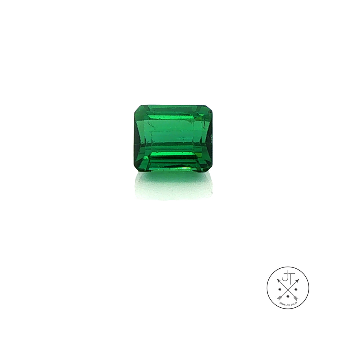 2.03 Carat Natural Green Tourmaline 7 x 6 mm Emerald cut Gemstone Loose