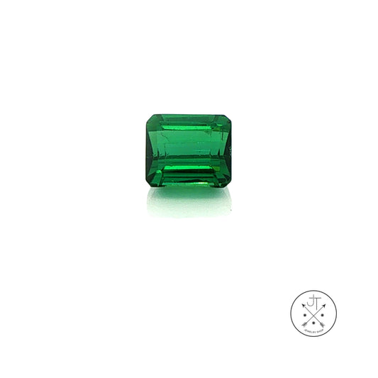 2.03 Carat Natural Green Tourmaline 7 x 6 mm Emerald cut Gemstone Loose