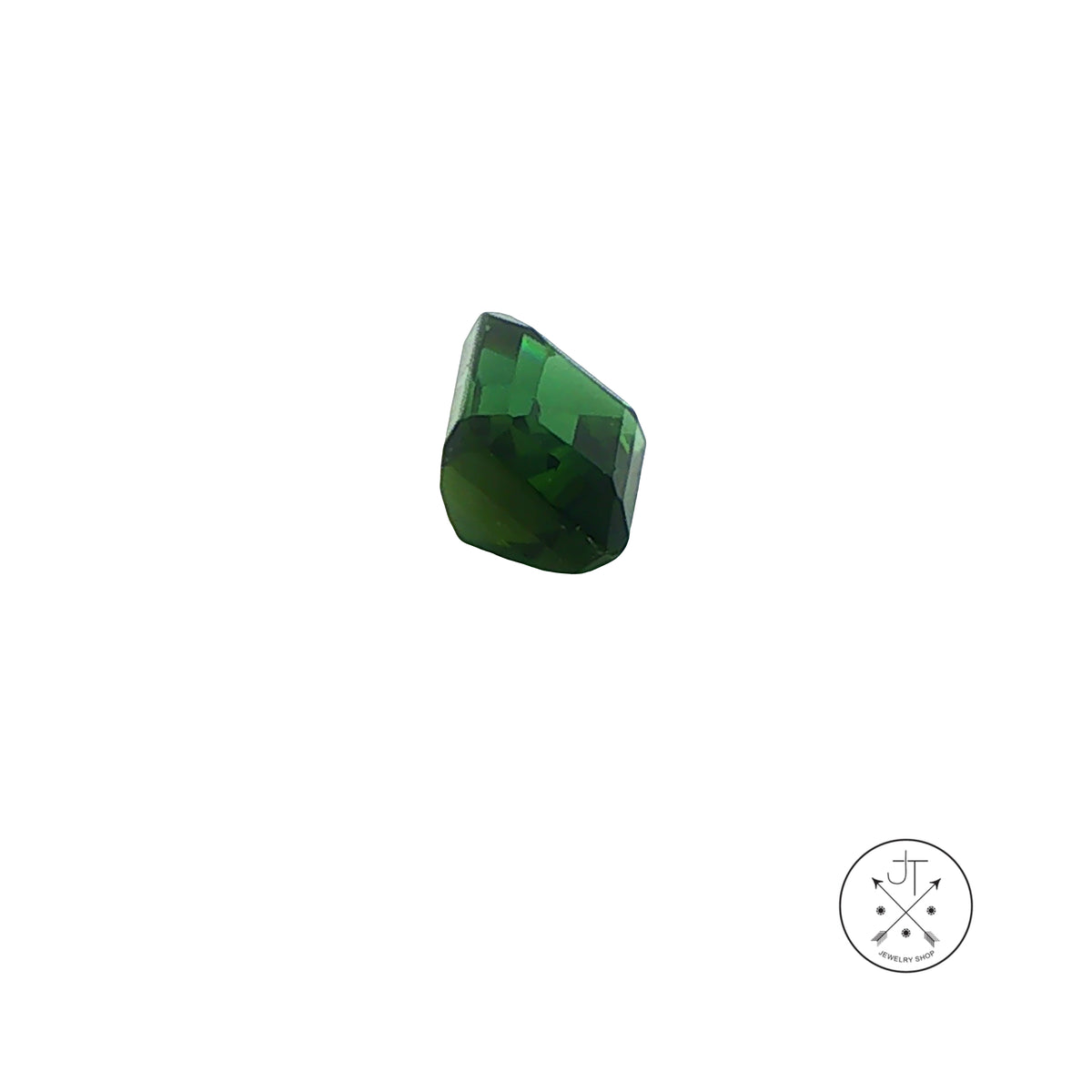 2.03 Carat Natural Green Tourmaline 7 x 6 mm Emerald cut Gemstone Loose