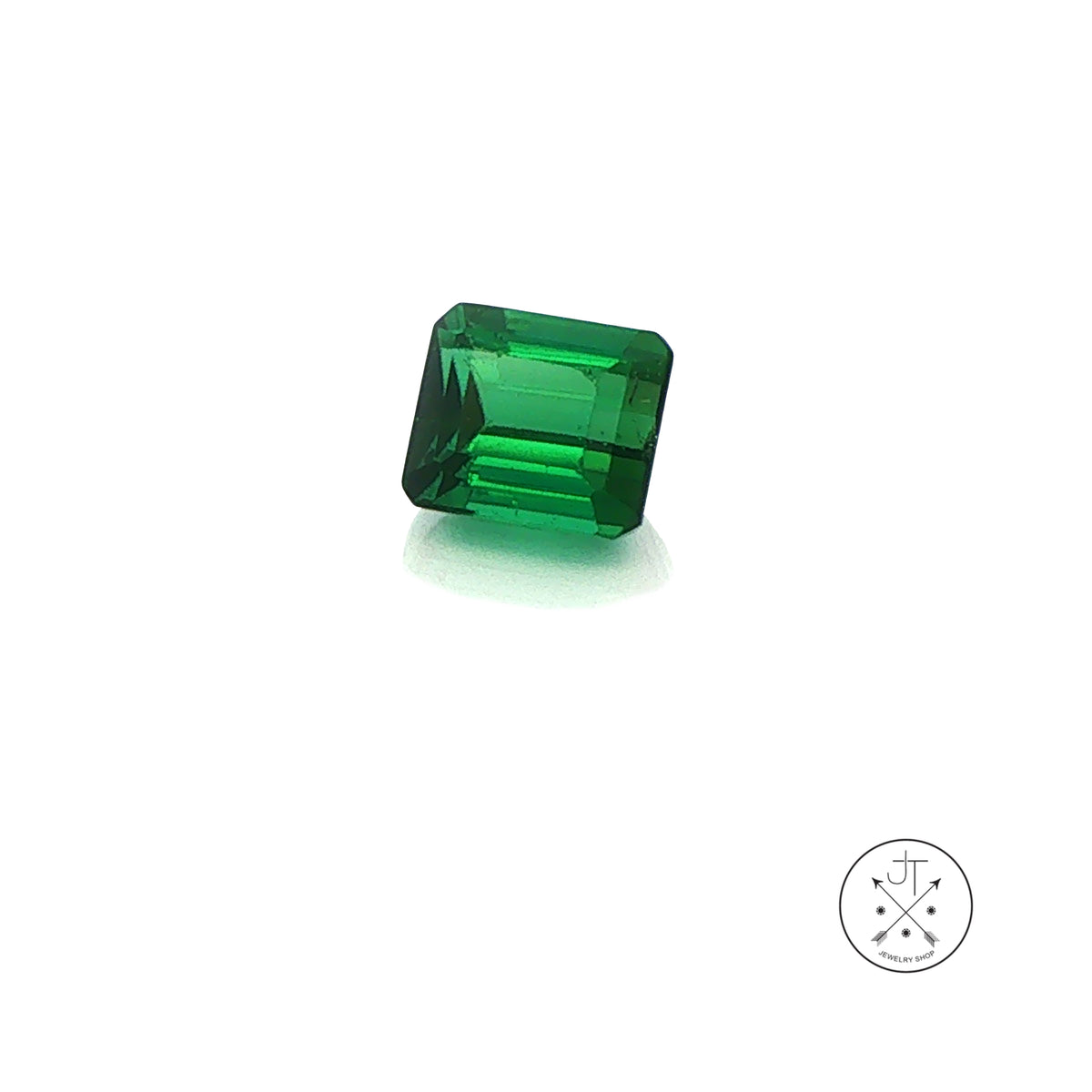 2.03 Carat Natural Green Tourmaline 7 x 6 mm Emerald cut Gemstone Loose