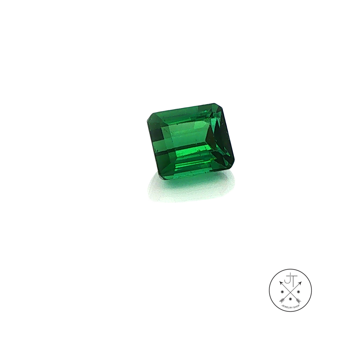 2.03 Carat Natural Green Tourmaline 7 x 6 mm Emerald cut Gemstone Loose