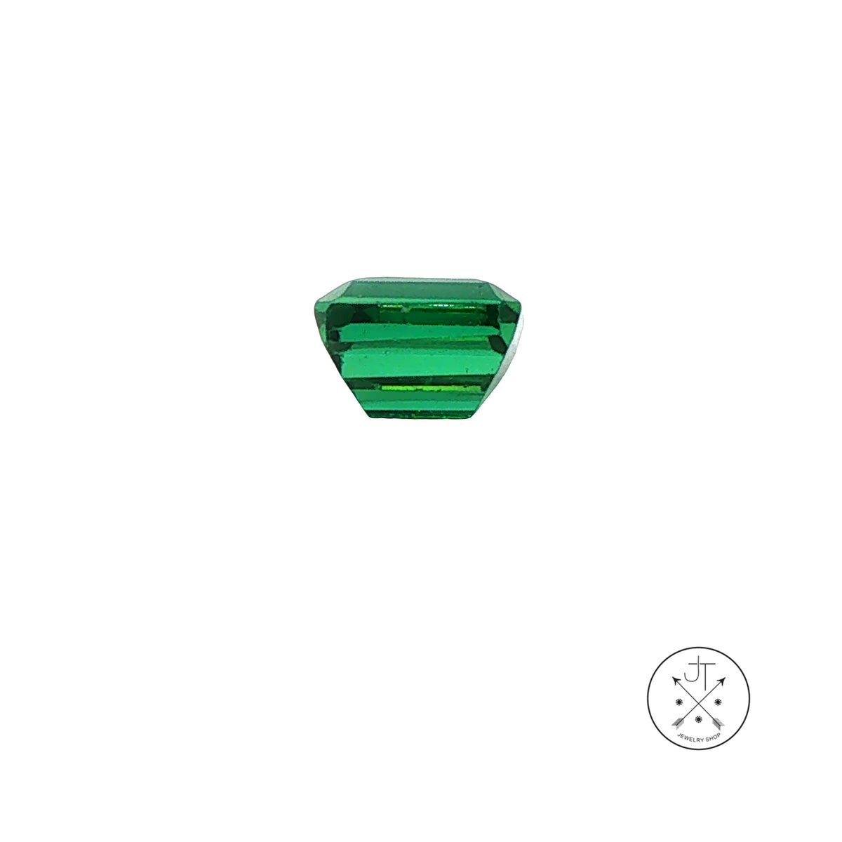 2.03 Carat Natural Green Tourmaline 7 x 6 mm Emerald cut Gemstone Loose