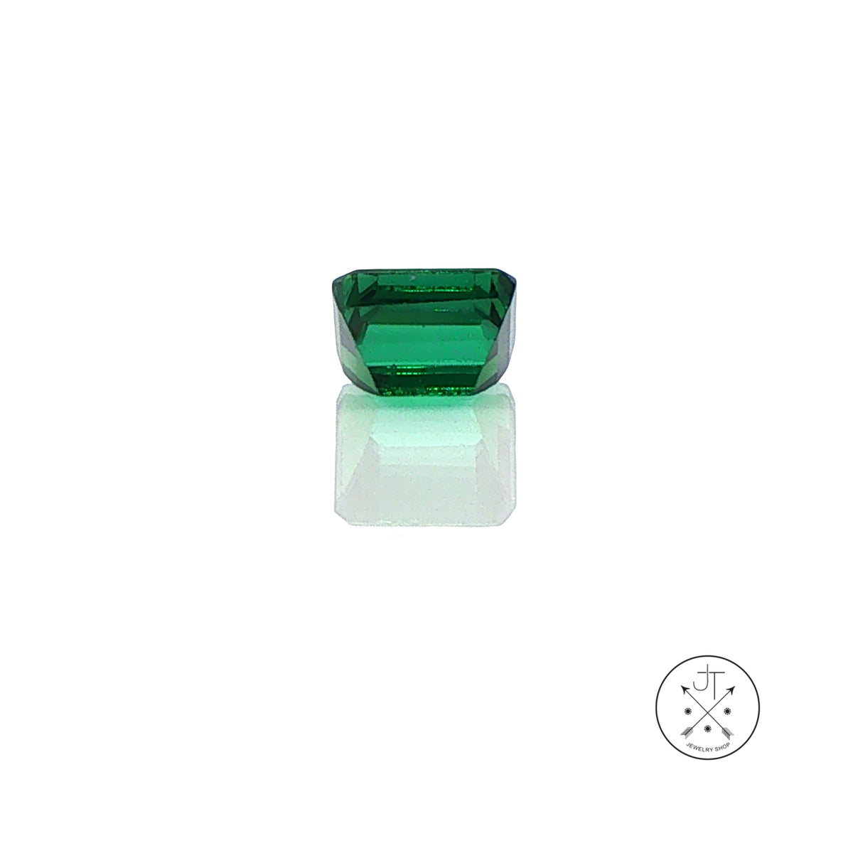2.03 Carat Natural Green Tourmaline 7 x 6 mm Emerald cut Gemstone Loose