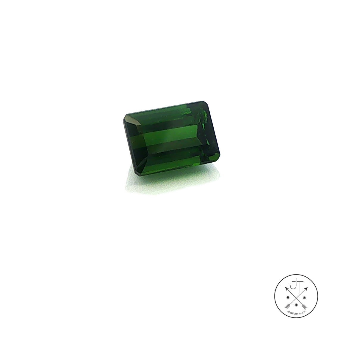 1.65 Carat Natural Green Tourmaline 7.6 x 5.3 mm Emerald cut Gemstone Loose