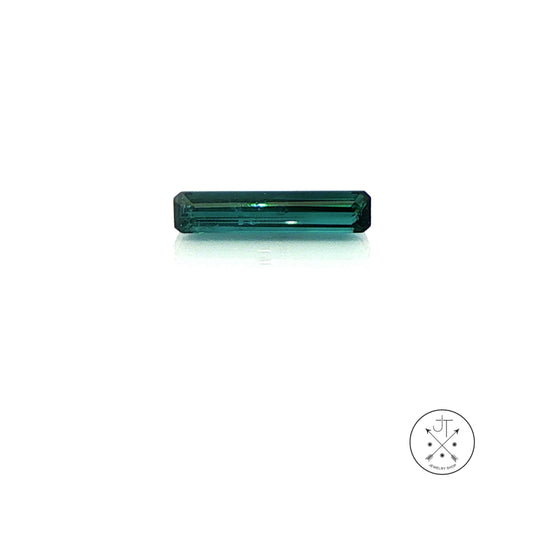 .64 Carat Natural Indicolite Tourmaline 11.6 x 2.5 mm Emerald Bar-cut Gemstone Loose