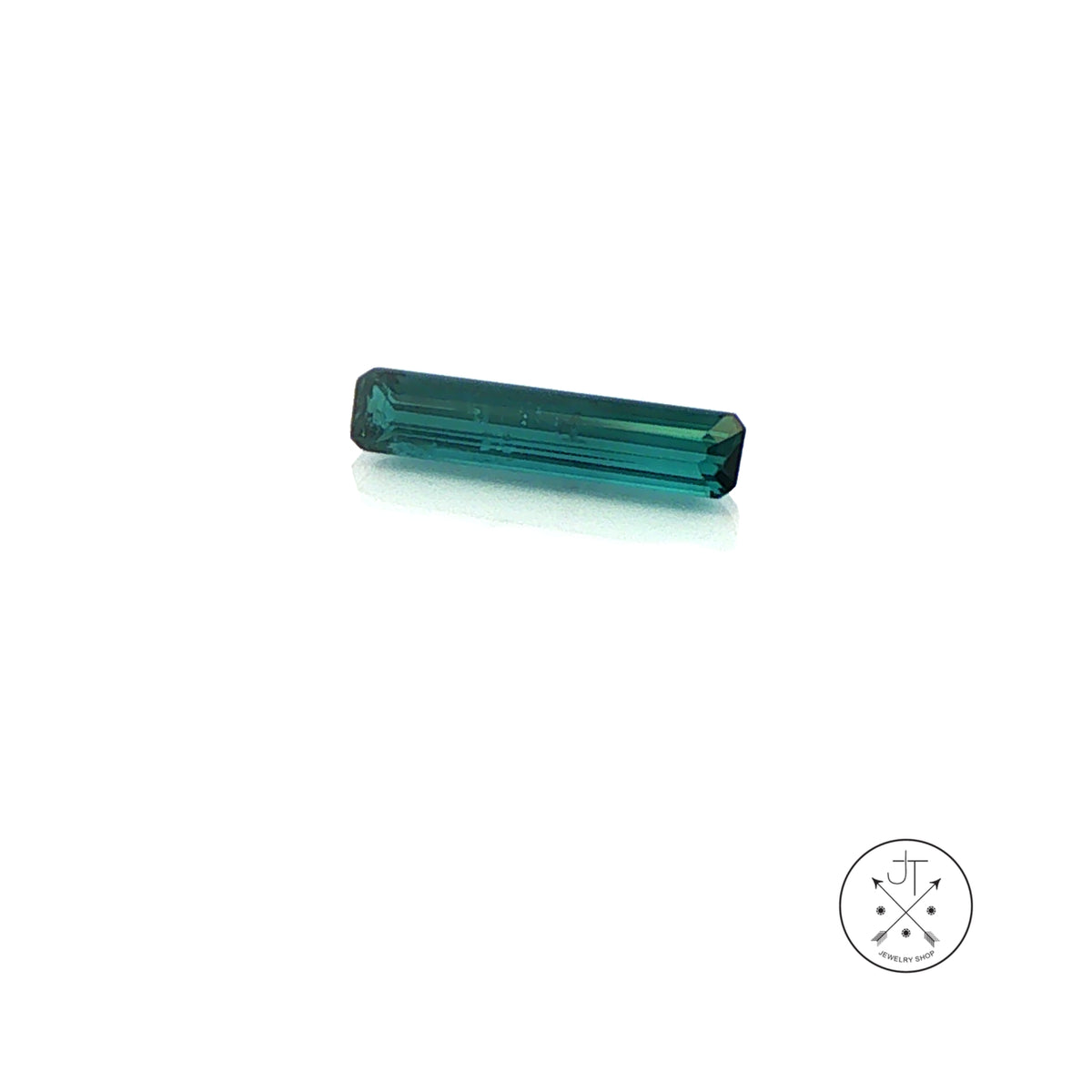 .64 Carat Natural Indicolite Tourmaline 11.6 x 2.5 mm Emerald Bar-cut Gemstone Loose