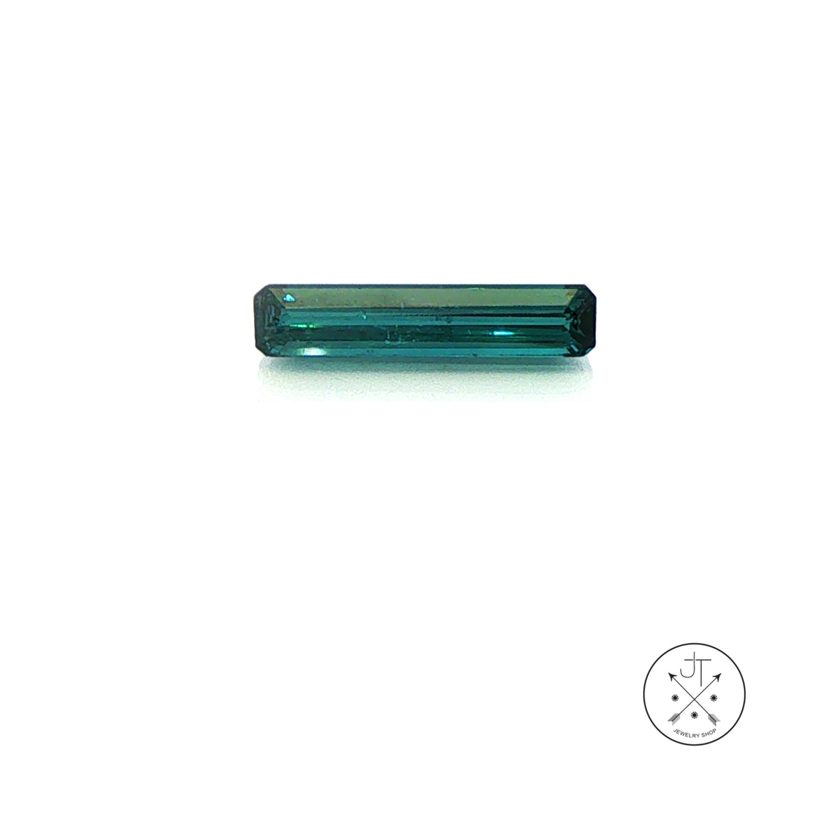 .64 Carat Natural Indicolite Tourmaline 11.6 x 2.5 mm Emerald Bar-cut Gemstone Loose