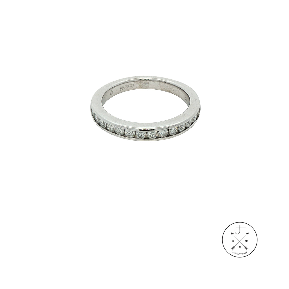 14k White Gold Simply Vera Wang 3.3 mm Band .55 ctw Natural Diamonds Size 7 Stackable
