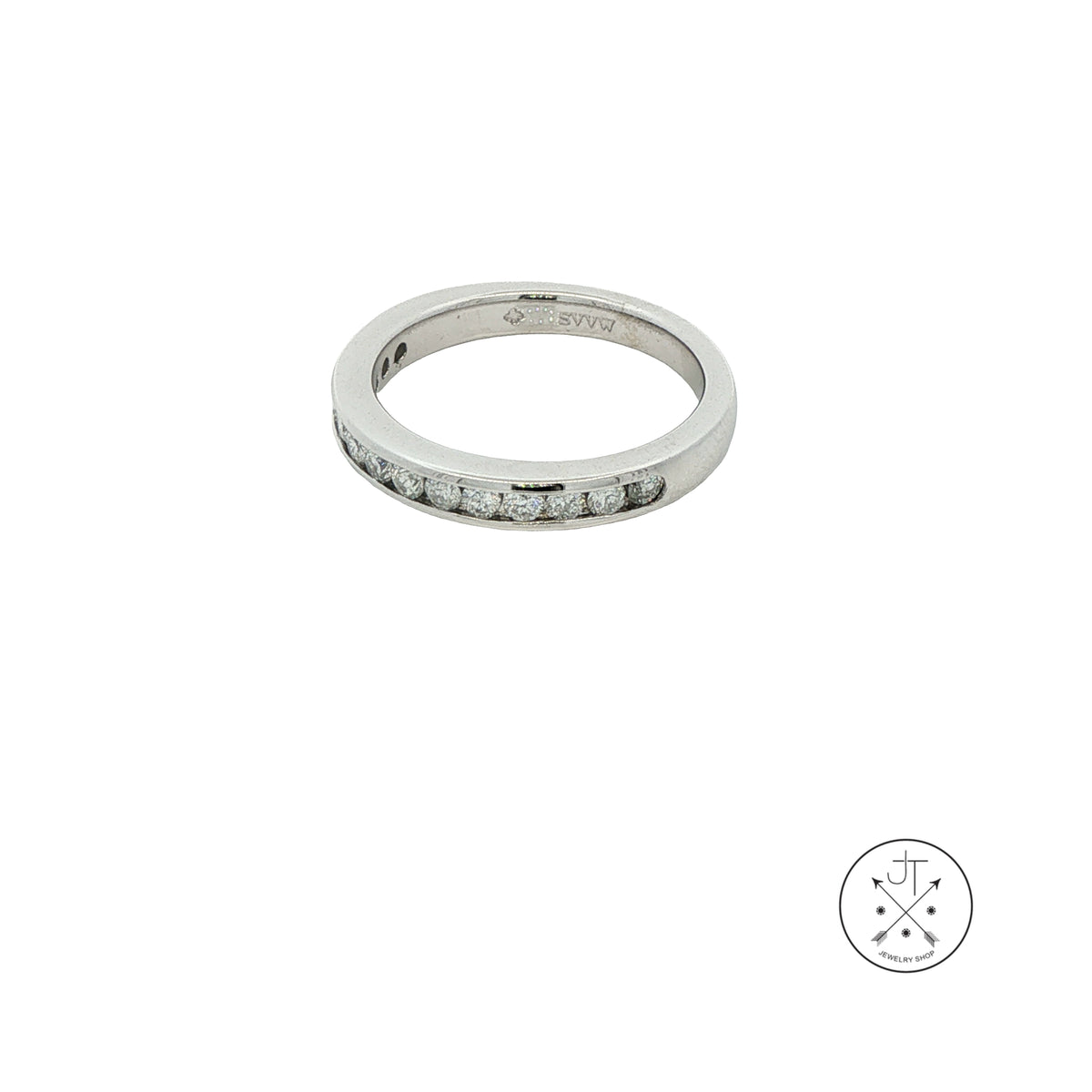 14k White Gold Simply Vera Wang 3.3 mm Band .55 ctw Natural Diamonds Size 7 Stackable