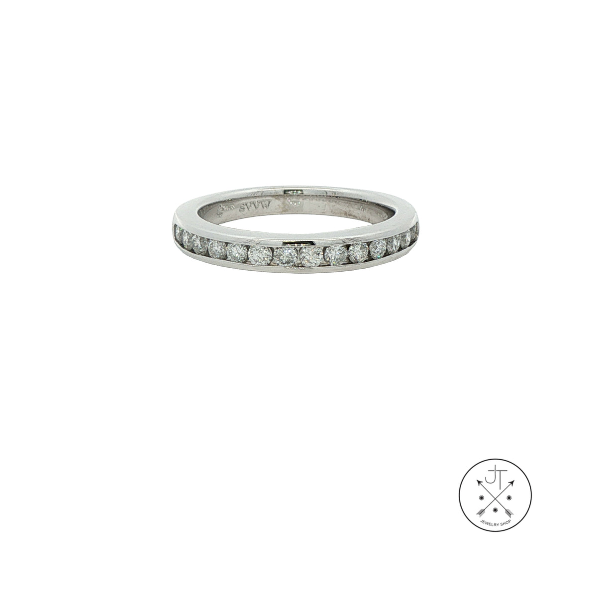 14k White Gold Simply Vera Wang 3.3 mm Band .55 ctw Natural Diamonds Size 7 Stackable