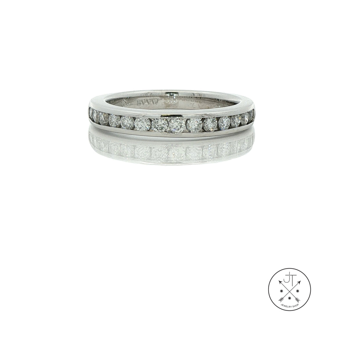 14k White Gold Simply Vera Wang 3.3 mm Band .55 ctw Natural Diamonds Size 7 Stackable