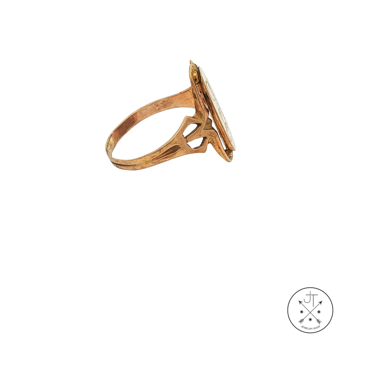 Antique 10k Yellow Gold "A" Signet Ring Size 6.25