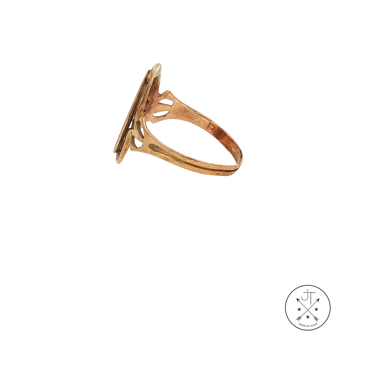 Antique 10k Yellow Gold "A" Signet Ring Size 6.25