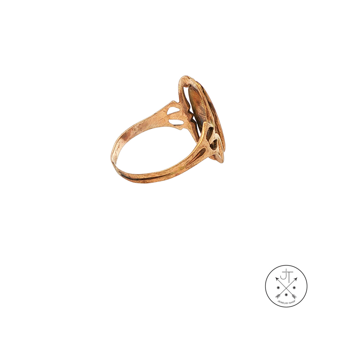 Antique 10k Yellow Gold "A" Signet Ring Size 6.25