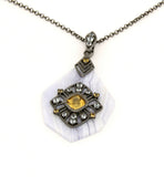 New LeVian Carlo Viani Sterling Silver Pendant Necklace with Lace Agate Citrine