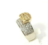 14k Yellow and White Gold Band with Diamonds and Yellow Sapphire Size 7 Bita