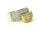 14k Yellow and White Gold Band with Diamonds and Yellow Sapphire Size 7 Bita