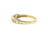 10k Yellow Gold Band with Diamonds Size 7.25
