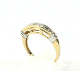 10k Yellow Gold Band with Diamonds Size 7.25