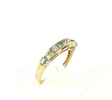 10k Yellow Gold Band with Diamonds Size 7.25