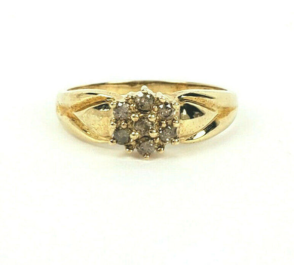 Vintage 10k Yellow Gold New Old Stock Ring with Diamonds Size 7.75