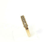 Vintage 10k Yellow Gold New Old Stock Band with Diamonds Size 7