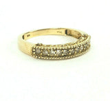Vintage 10k Yellow Gold New Old Stock Band with Diamonds Size 7