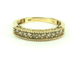 Vintage 10k Yellow Gold New Old Stock Band with Diamonds Size 7