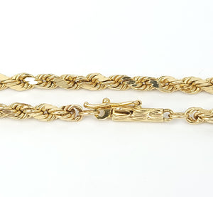 14k Yellow Gold 3 mm Rope Chain 20 inch
