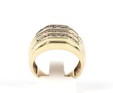 10k Yellow Gold Wide Band with 1.25 ctw Diamonds Size 8