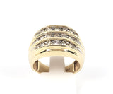 10k Yellow Gold Wide Band with 1.25 ctw Diamonds Size 8